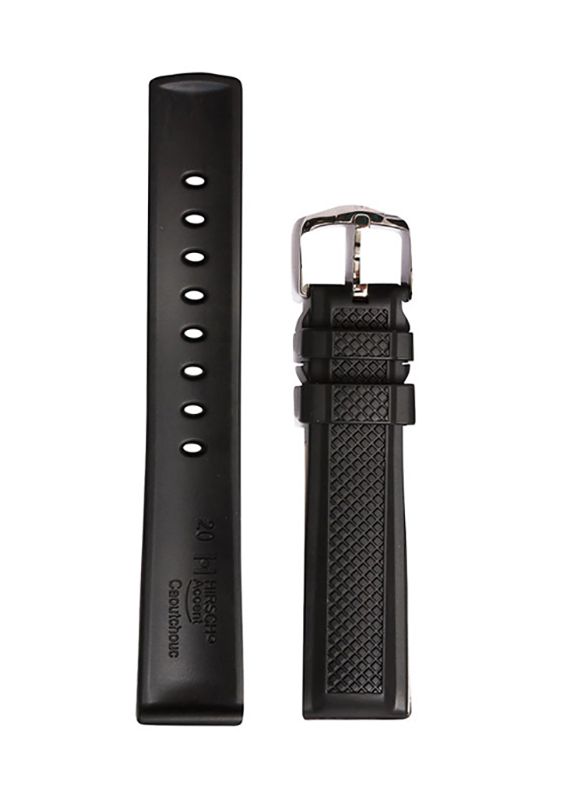 Λουρί Hirsch 4047-8850 Accent Black Caoutchouc Strap - Κοσμηματοπωλείο Goldy