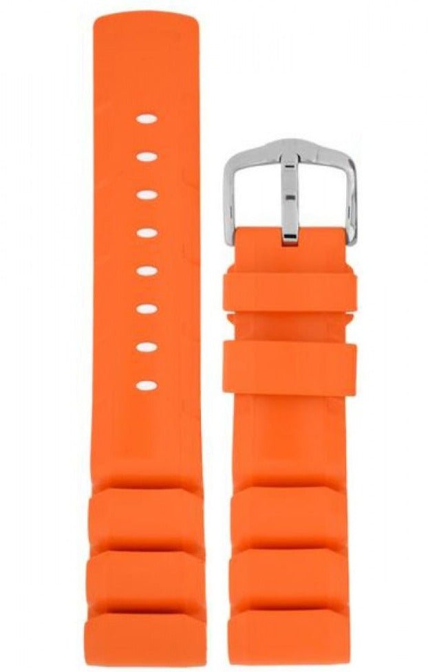 Λουρί Hirsch 4049-8876 Extreme Orange Caoutchouc Strap - Κοσμηματοπωλείο Goldy