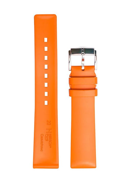 Λουρί Hirsch 4053-8876 Pure Orange Rubber Strap - Κοσμηματοπωλείο Goldy