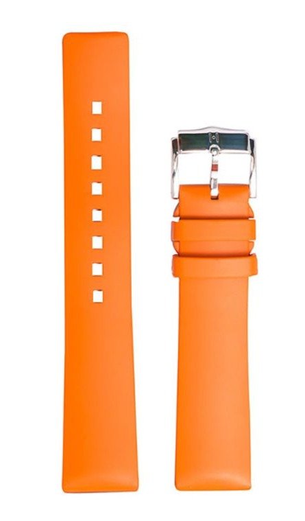 Λουρί Hirsch 4053-8876 Pure Orange Rubber Strap - Κοσμηματοπωλείο Goldy