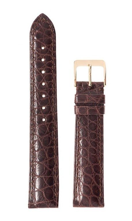 Λουρί Hirsch Alligator Artisanal 7650-0719 Brown Leather Strap - Κοσμηματοπωλείο Goldy