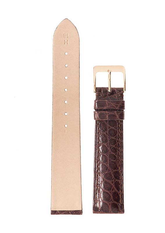 Λουρί Hirsch Alligator Artisanal 7650-0719 Brown Leather Strap - Κοσμηματοπωλείο Goldy