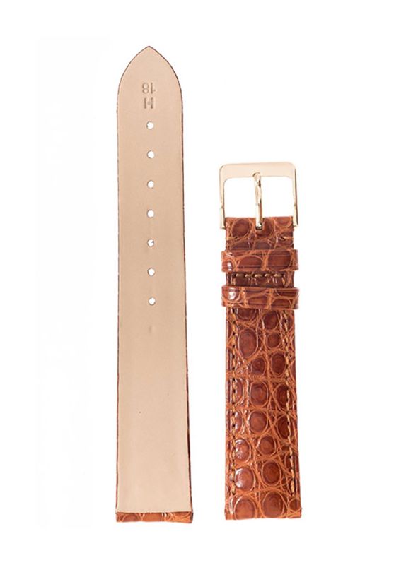 Λουρί Hirsch Alligator Artisanal 7650-0779 Light Brown Leather Strap - Κοσμηματοπωλείο Goldy