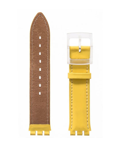 Λουρί Hirsch Ally 6400-9572 Yellow Leather Strap For Swatch - Κοσμηματοπωλείο Goldy