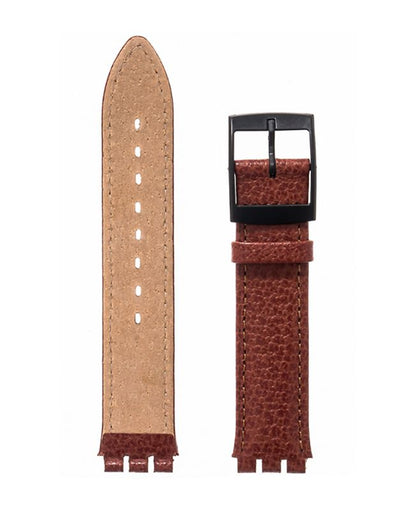 Λουρί Hirsch Andrew 6400-0215 Brown Leather Strap For Swatch - Κοσμηματοπωλείο Goldy