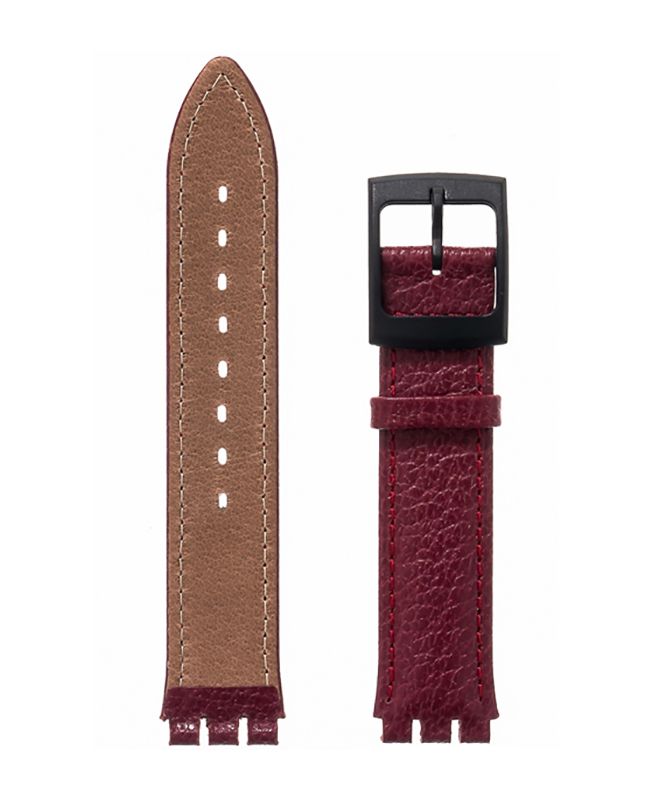 Λουρί Hirsch Andrew 6400-0260 Bordeaux Leather Strap For Swatch - Κοσμηματοπωλείο Goldy