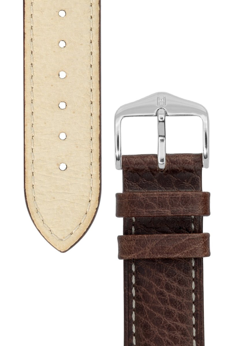 Λουρί Hirsch Boston 0130-2010 Brown Leather Strap - Κοσμηματοπωλείο Goldy