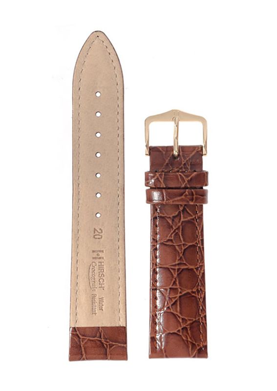 Λουρί Hirsch Crocograin 1230-2870 Light Brown Leather Strap - Κοσμηματοπωλείο Goldy