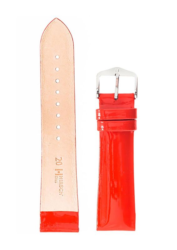 Λουρί Hirsch Diva 0153-6120 Red Leather Strap - Κοσμηματοπωλείο Goldy