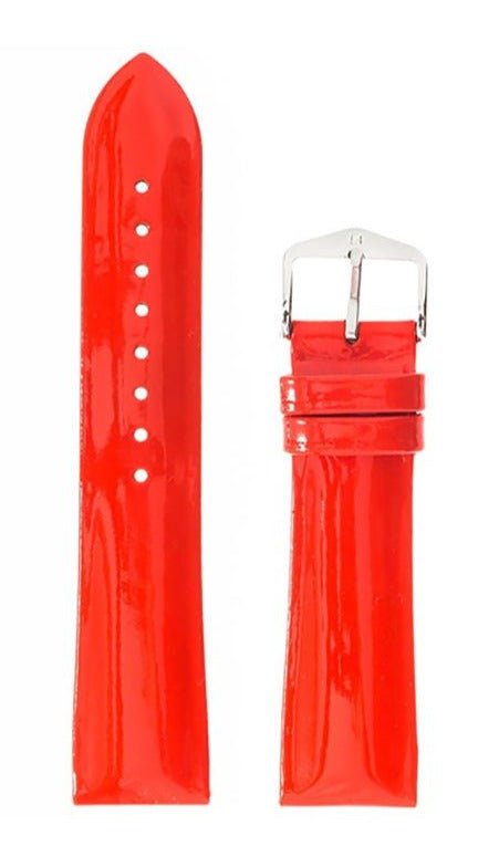Λουρί Hirsch Diva 0153-6120 Red Leather Strap - Κοσμηματοπωλείο Goldy