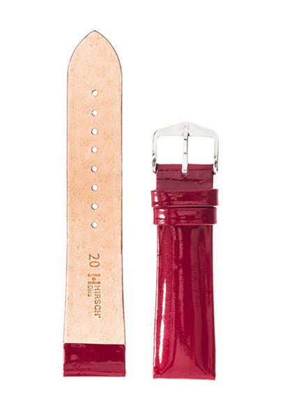 Λουρί Hirsch Diva 0153-6160 Bordeaux Leather Strap - Κοσμηματοπωλείο Goldy