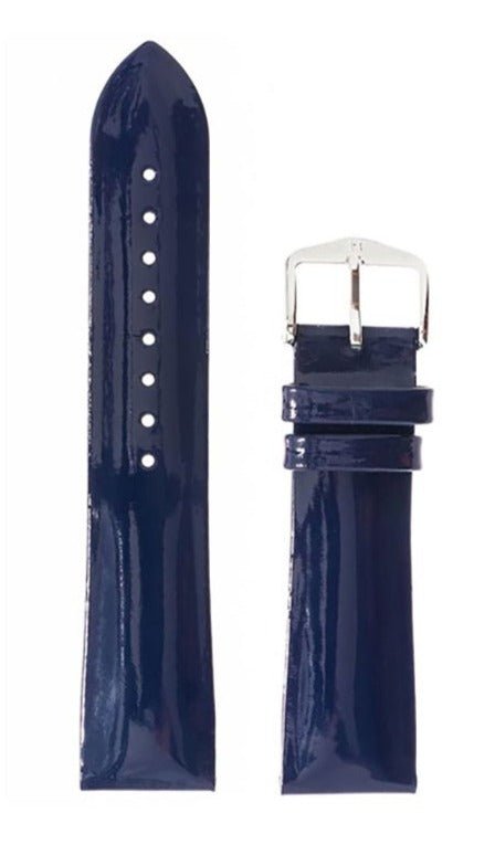 Λουρί Hirsch Diva 0153-6180 Blue Leather Strap - Κοσμηματοπωλείο Goldy