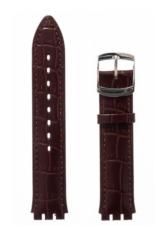 Λουρί Hirsch Dundee 6400-2710 Brown Leather Strap For Swatch - Κοσμηματοπωλείο Goldy