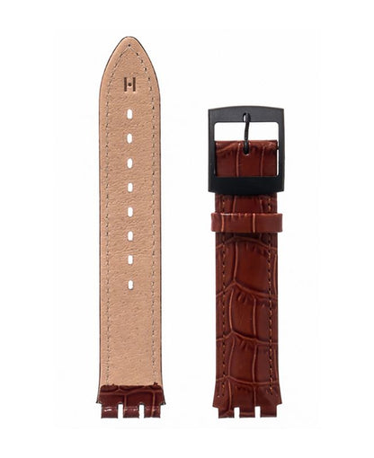 Λουρί Hirsch Dundee 6400-2770 Brown Leather Strap For Swatch - Κοσμηματοπωλείο Goldy