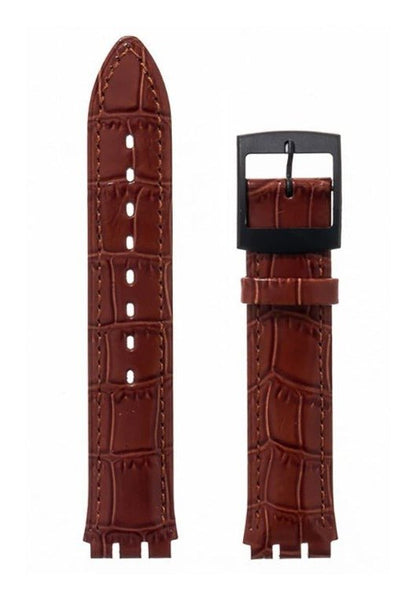 Λουρί Hirsch Dundee 6400-2770 Brown Leather Strap For Swatch - Κοσμηματοπωλείο Goldy