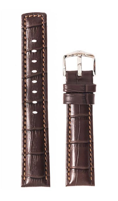 Λουρί Hirsch Grand Duke 0252-8010 Brown Leather Strap - Κοσμηματοπωλείο Goldy