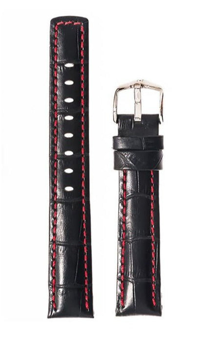 Λουρί Hirsch Grand Duke 0252-8050 Black Leather Strap - Κοσμηματοπωλείο Goldy