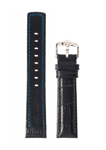 Λουρί Hirsch Grand Duke 0252-8051 Black Leather Strap - Κοσμηματοπωλείο Goldy