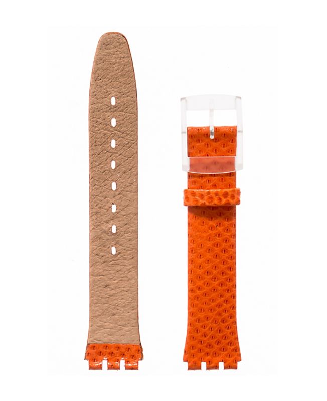 Λουρί Hirsch Hydra 6410-6822 Orange Leather Strap For Swatch - Κοσμηματοπωλείο Goldy