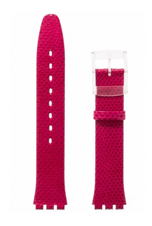 Λουρί Hirsch Hydra 6410-6825 Fuchsia Leather Strap For Swatch - Κοσμηματοπωλείο Goldy