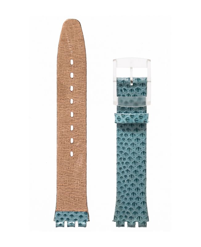 Λουρί Hirsch Hydra 6410-6884 Light Blue Leather Strap For Swatch - Κοσμηματοπωλείο Goldy