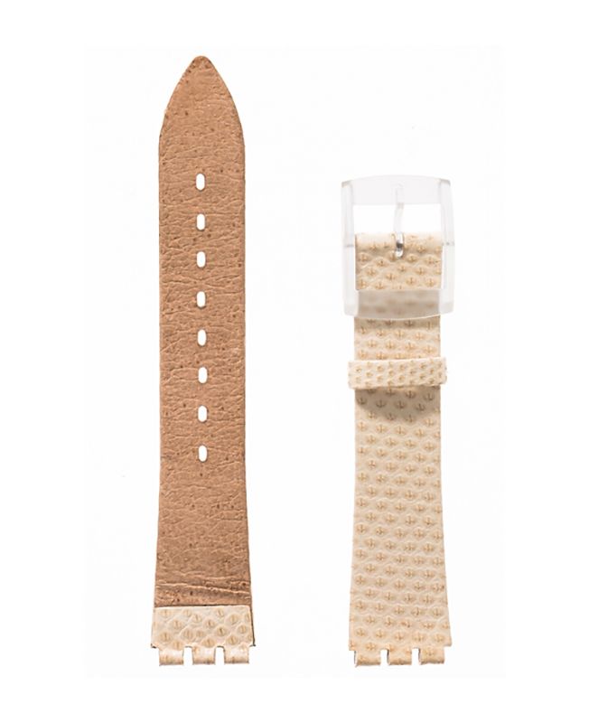 Λουρί Hirsch Hydra 6410-6890 Beige Leather Strap For Swatch - Κοσμηματοπωλείο Goldy