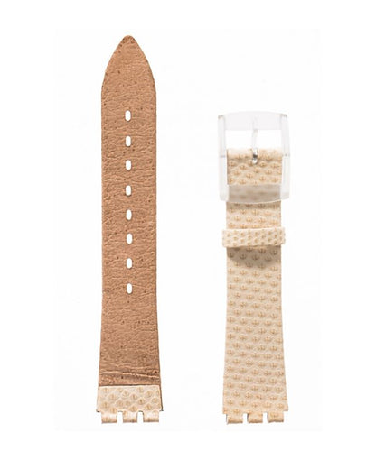 Λουρί Hirsch Hydra 6410-6890 Beige Leather Strap For Swatch - Κοσμηματοπωλείο Goldy