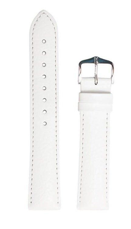 Λουρί Hirsch Kansas 0150-2100 White Leather Strap - Κοσμηματοπωλείο Goldy