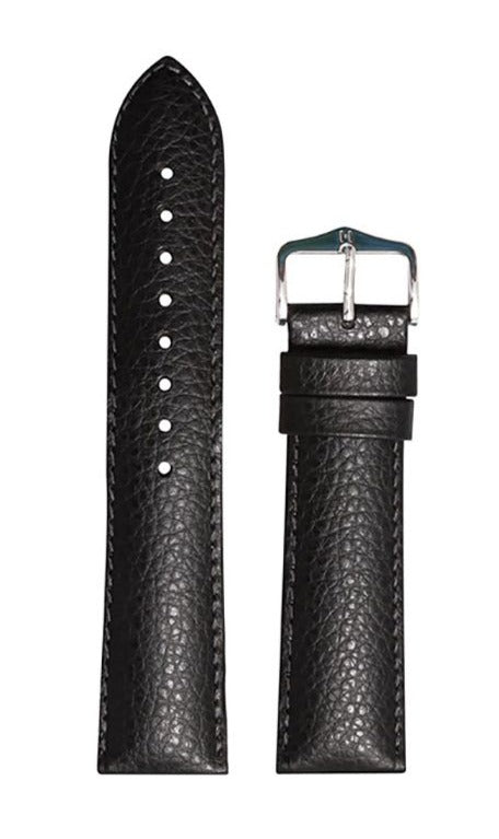 Λουρί Hirsch Kansas 0150-2150 Black Leather Strap - Κοσμηματοπωλείο Goldy