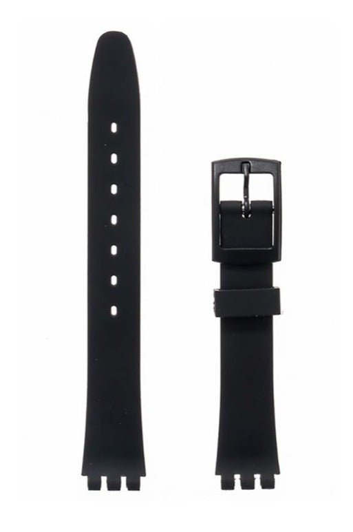 Λουρί Hirsch Lady Tim 6314-9550 Black Plastic Strap For Swatch - Κοσμηματοπωλείο Goldy