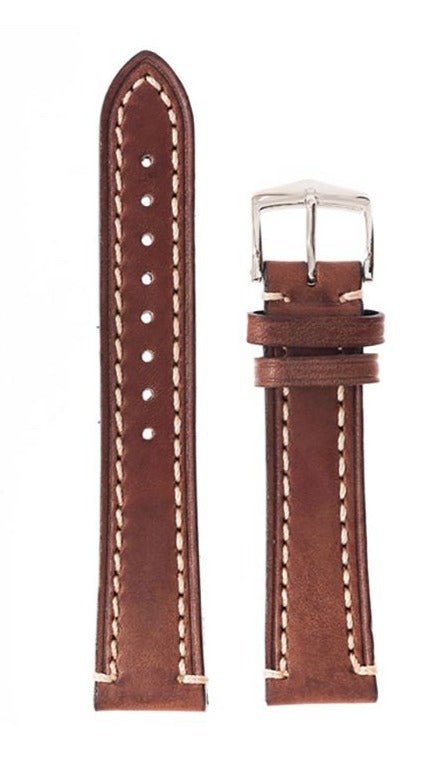 Λουρί Hirsch Liberty 1090-0210 Brown Leather Strap - Κοσμηματοπωλείο Goldy