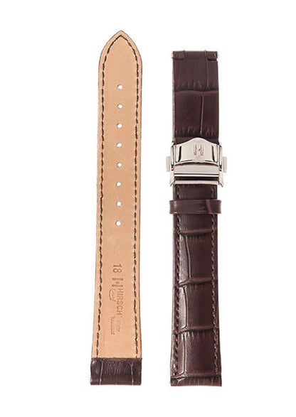 Λουρί Hirsch Lord 0452-8010 Brown Leather Strap - Κοσμηματοπωλείο Goldy