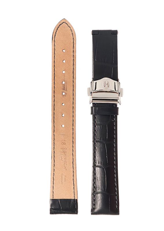 Λουρί Hirsch Lord 0452-8050 Black Leather Strap - Κοσμηματοπωλείο Goldy