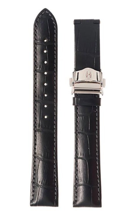 Λουρί Hirsch Lord 0452-8050 Black Leather Strap - Κοσμηματοπωλείο Goldy