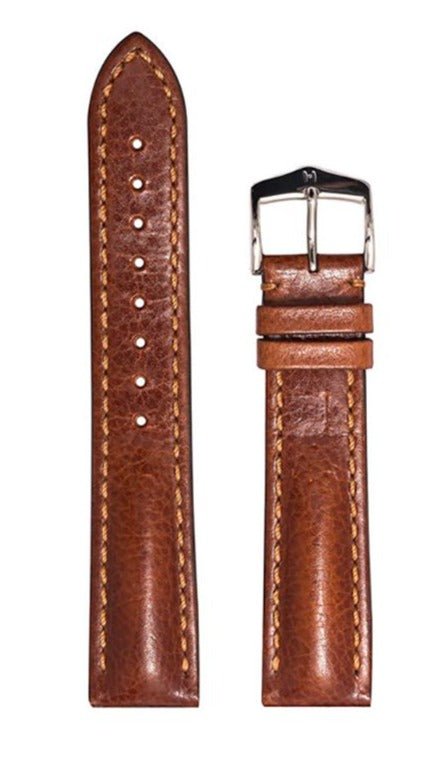 Λουρί Hirsch Lucca 0490-2070 Light Brown Leather Strap - Κοσμηματοπωλείο Goldy