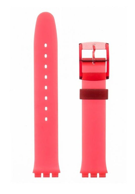 Λουρί Hirsch Luna 6303-9560 Red Plastic Strap For Swatch - Κοσμηματοπωλείο Goldy