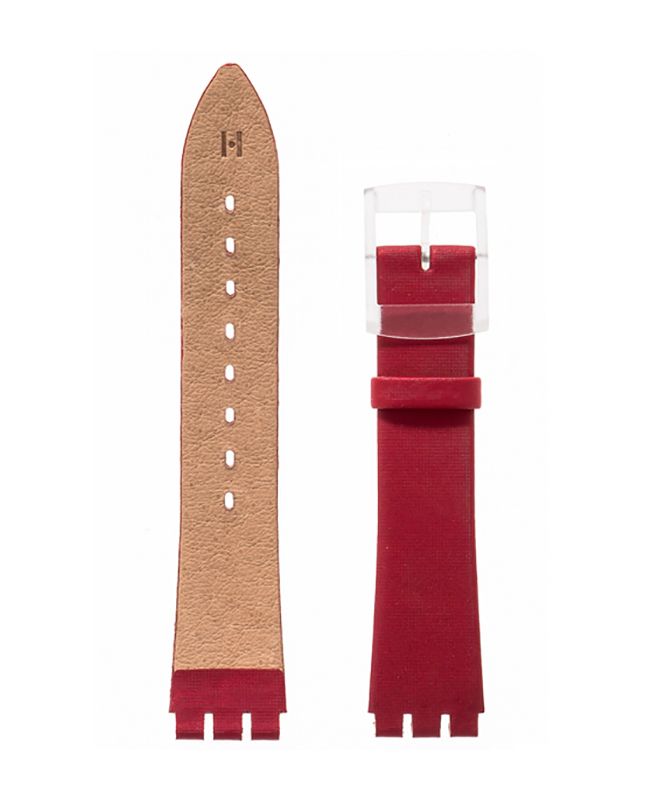 Λουρί Hirsch Luna 6410-9520 Red Plastic Strap For Swatch - Κοσμηματοπωλείο Goldy