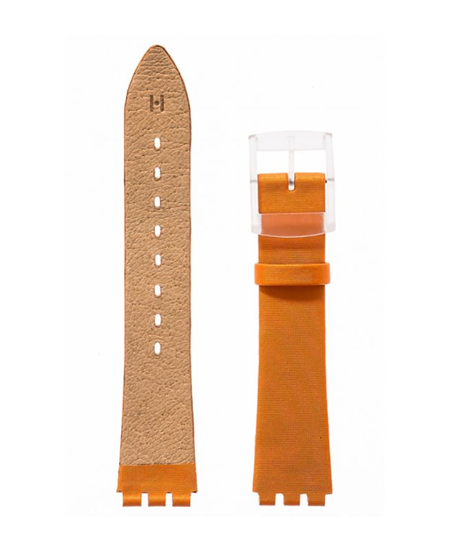 Λουρί Hirsch Luna 6410-9522 Orange Plastic Strap For Swatch - Κοσμηματοπωλείο Goldy