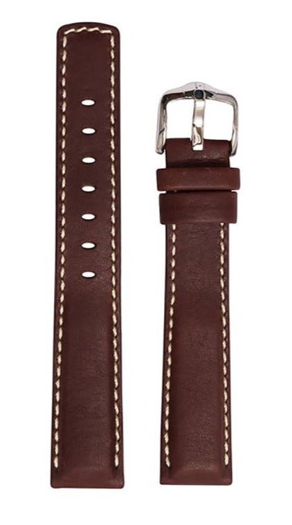 Λουρί Hirsch Mariner 1450-2110 Brown Leather Strap - Κοσμηματοπωλείο Goldy