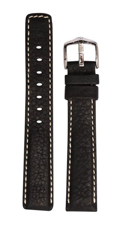 Λουρί Hirsch Mariner 1450-2150 Black Leather Strap - Κοσμηματοπωλείο Goldy