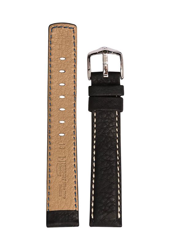 Λουρί Hirsch Mariner 1450-2150 Black Leather Strap - Κοσμηματοπωλείο Goldy