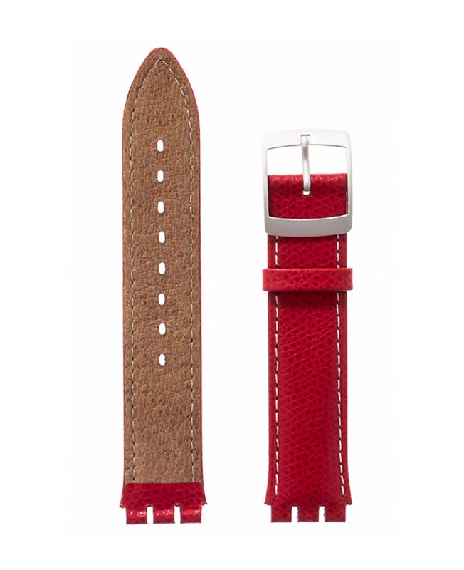 Λουρί Hirsch Mel 6400-7920 Red Leather Strap For Swatch - Κοσμηματοπωλείο Goldy