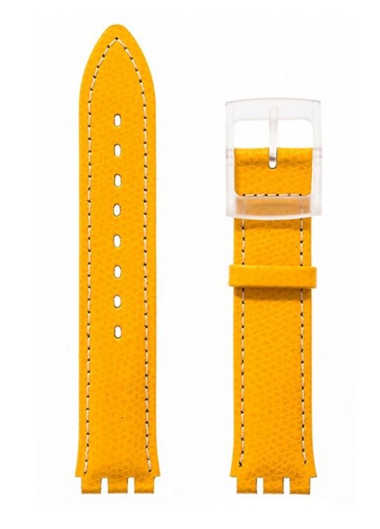 Λουρί Hirsch Mel 6400-7972 Yellow Leather Strap For Swatch - Κοσμηματοπωλείο Goldy