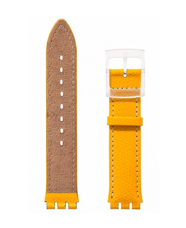 Λουρί Hirsch Mel 6400-7972 Yellow Leather Strap For Swatch - Κοσμηματοπωλείο Goldy