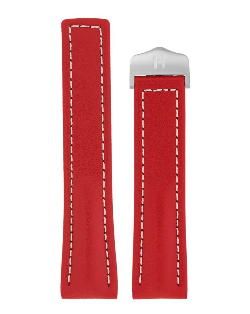 Λουρί Hirsch Navigator Calfskin 0700-2420 Red Leather Strap - Κοσμηματοπωλείο Goldy