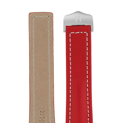 Λουρί Hirsch Navigator Calfskin 0700-2420 Red Leather Strap - Κοσμηματοπωλείο Goldy