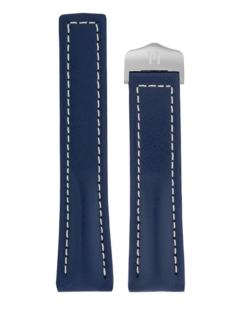 Λουρί Hirsch Navigator Calfskin 0700-2480 Blue Leather Strap - Κοσμηματοπωλείο Goldy