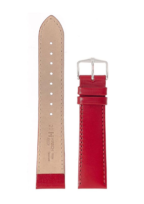 Λουρί Hirsch Osiris 0347-5120 Red Leather Strap - Κοσμηματοπωλείο Goldy