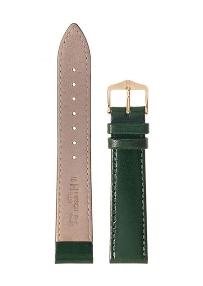 Λουρί Hirsch Osiris 0347-5140 Green Leather Strap - Κοσμηματοπωλείο Goldy