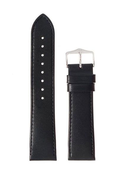 Λουρί Hirsch Osiris 0347-5150 Black Leather Strap - Κοσμηματοπωλείο Goldy